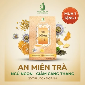 Trà Giúp Ngủ Ngon An Miên Trà Ngân Bình (20 Túi Lọc x 5g) - Trà Thảo Mộc Đinh Lăng, Lạc Tiên, Tâm Sen Giảm Căng Thẳng Ng