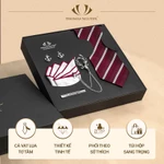 Bộ phụ kiện vest 5 món cao cấp cho nam - Cà vạt lụa tơ tằm, khăn, kẹp, ghim, măng sét - Thomas Nguyen — ảnh 4