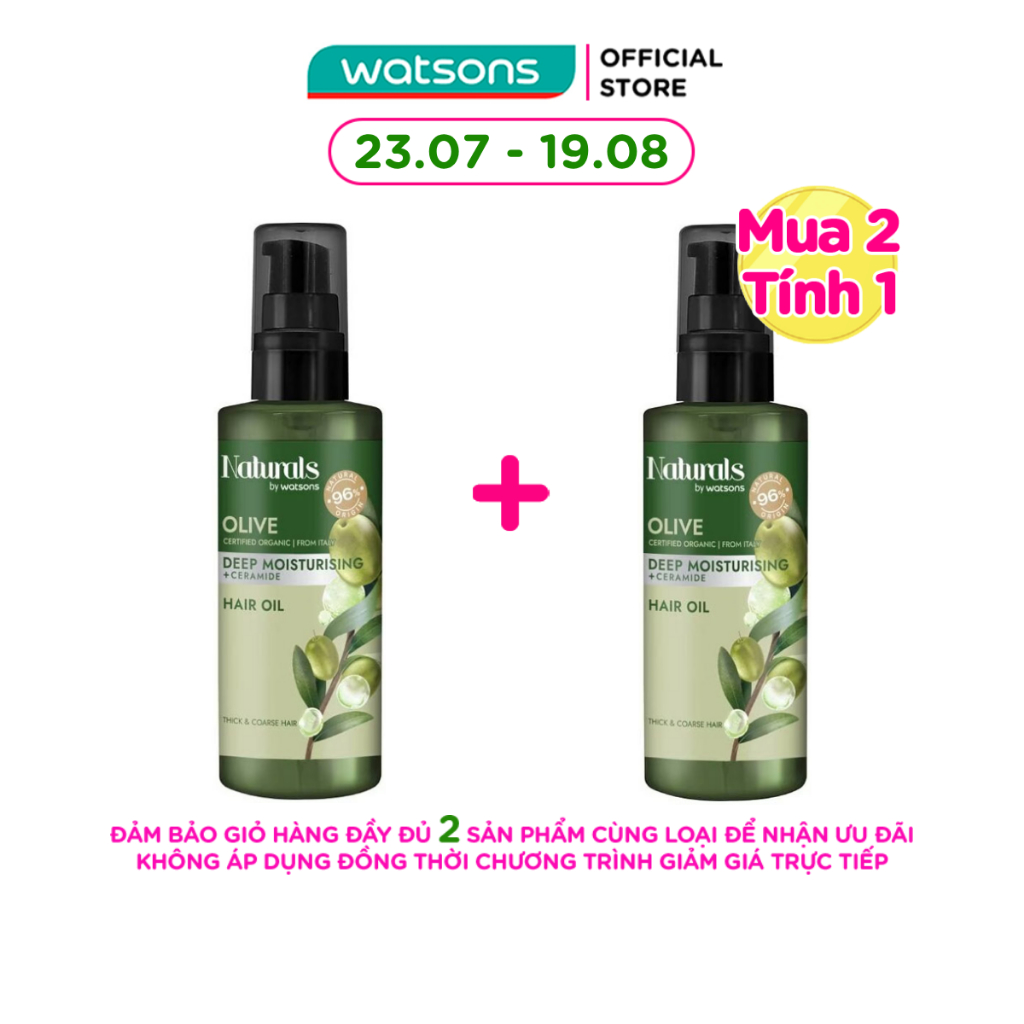 Dầu Dưỡng Tóc Naturals By Watsons Deep Moisturishing Dưỡng Ẩm Sâu Chiết Xuất Olive 100ml