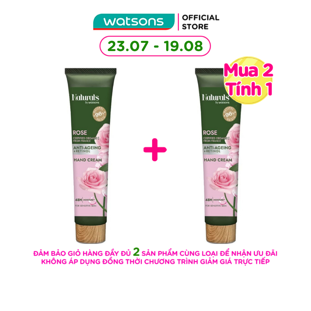 Kem Dưỡng Tay Naturals By Watsons Anti-ageing Chống Lão Hoá Da Chiết Xuất Hoa Hồng 30ml