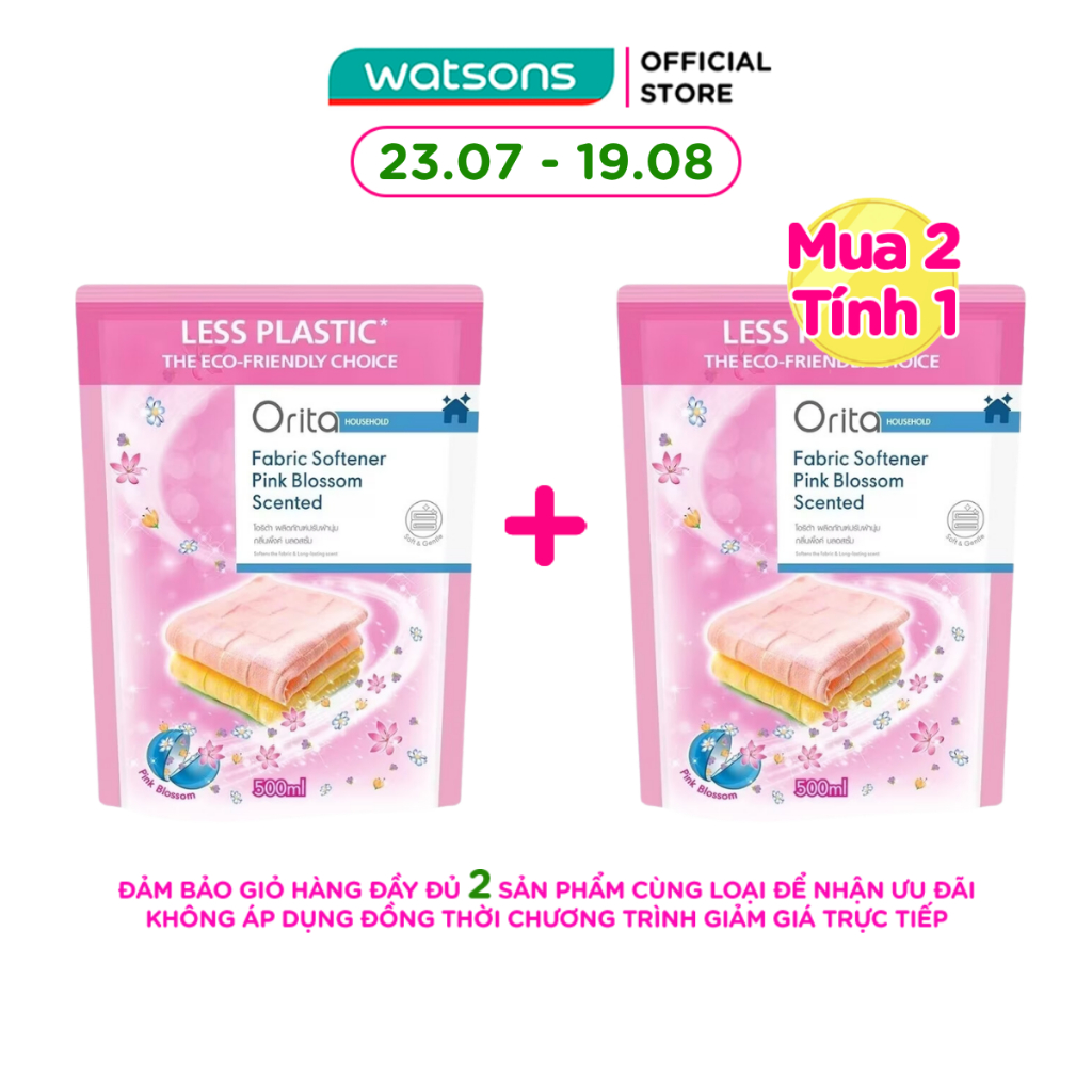 Nước Xả Vải Orita Hương Hoa Anh Đào Pink Blossom Fabric Softener 500ml