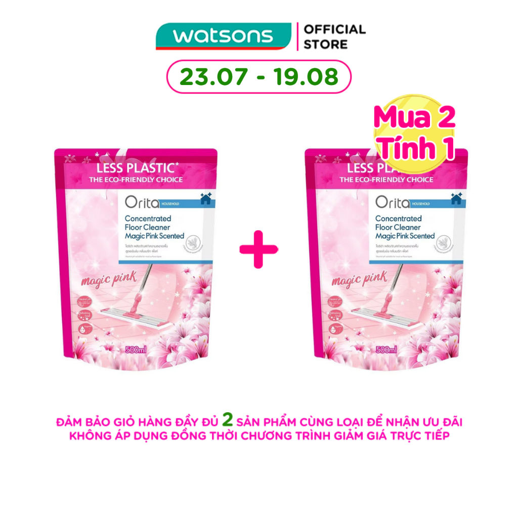 Nước Lau Sàn Orita Đậm Đặc Hương Magic Pink Floor Cleaner 500ml