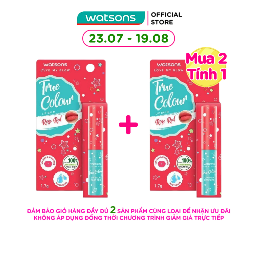 Son Dưỡng Có Màu Watsons True Color Rose Red 1.7g