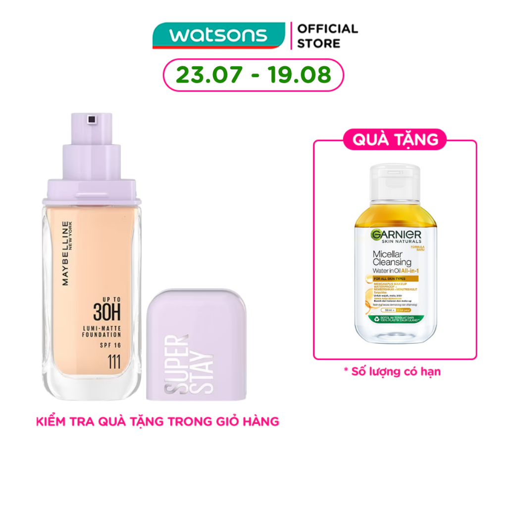 Kem Nền Lâu Trôi Maybelline Super Stay Up To 30H Lumi-Matte Foundation 35ml .#115