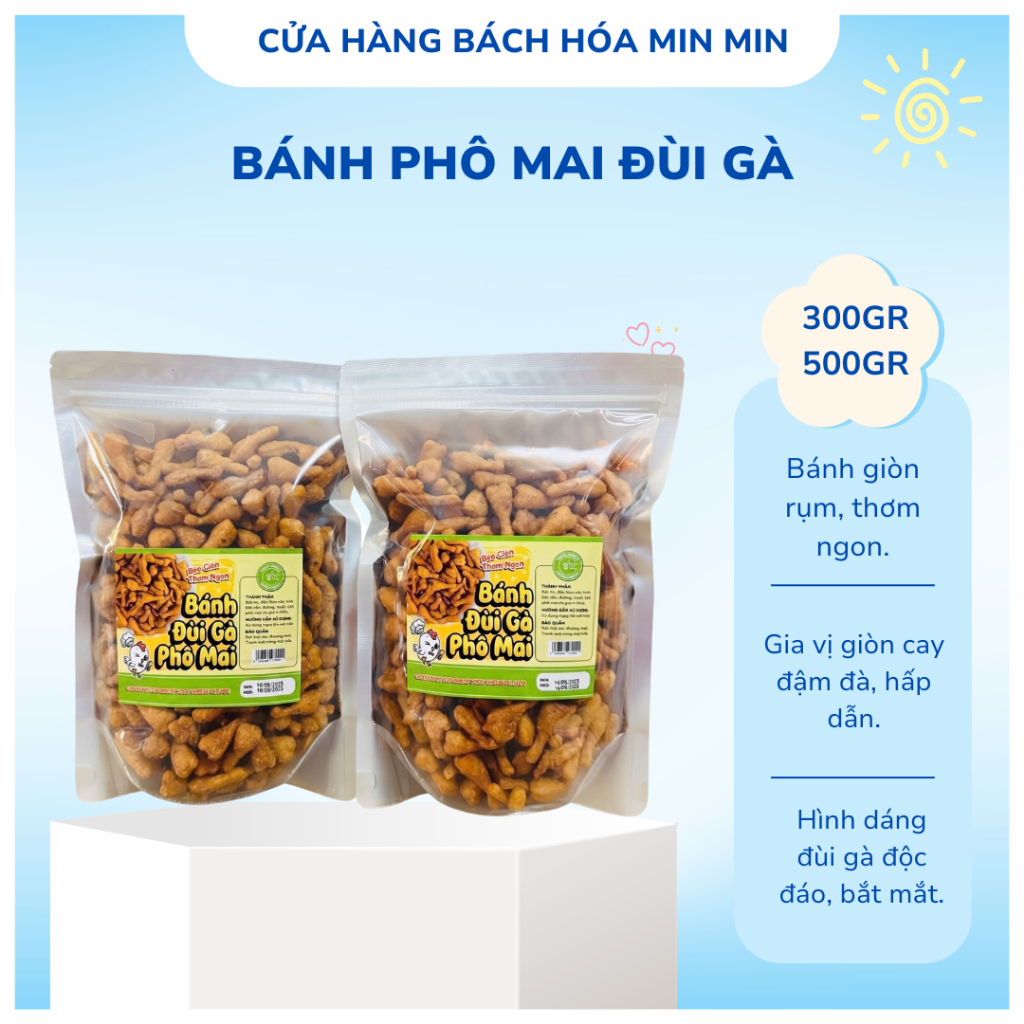 Bánh Phô Mai Đùi Gà Cay Giòn Rụm Thơm Béo Túi Zip 300gr & 500gr | BigBuy360 - bigbuy360.vn