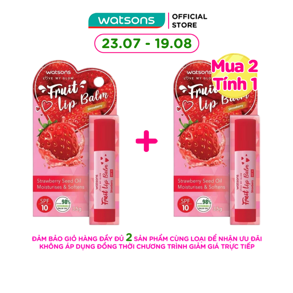 Son Dưỡng Môi Watsons Fruity Strawberry SPF10 3.5g
