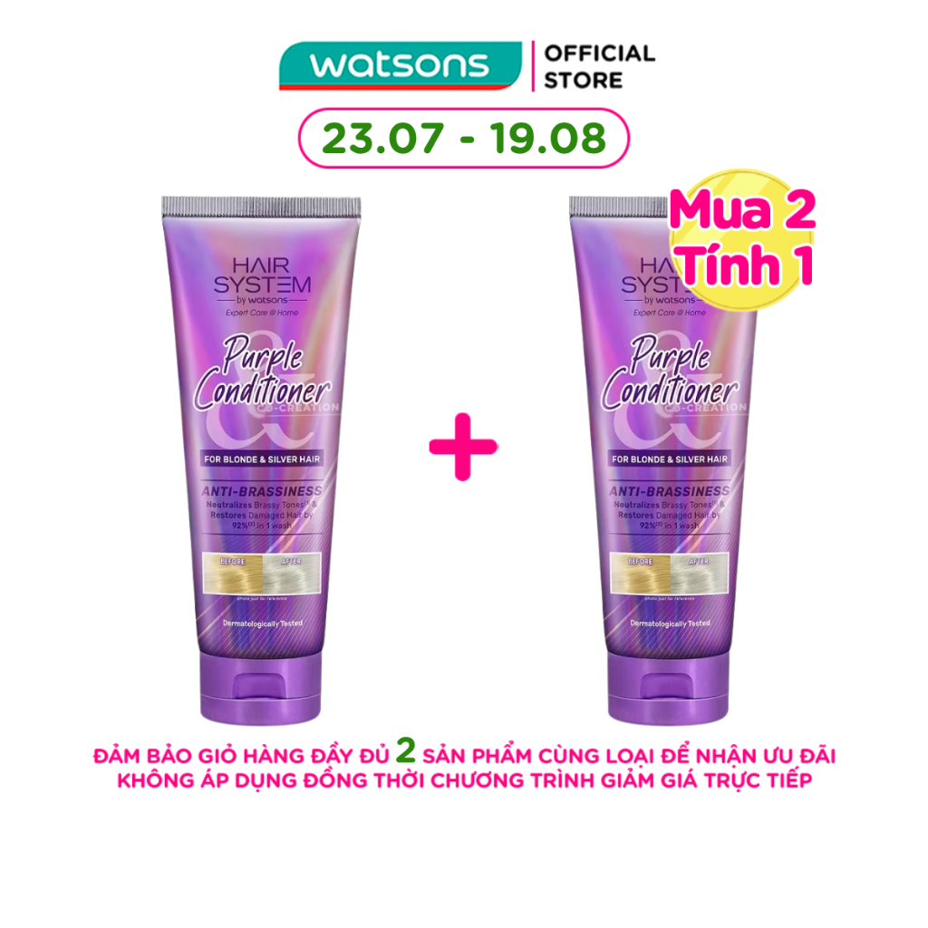 Dầu Xả Hair System By Watsons Tím Giữ Màu Tóc Nhuộm 250ml
