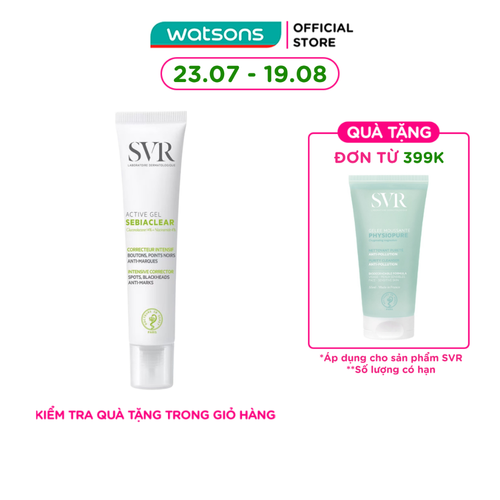 Gel Dưỡng Ẩm SVR Giảm Mụn Sebiaclear Active 40ml
