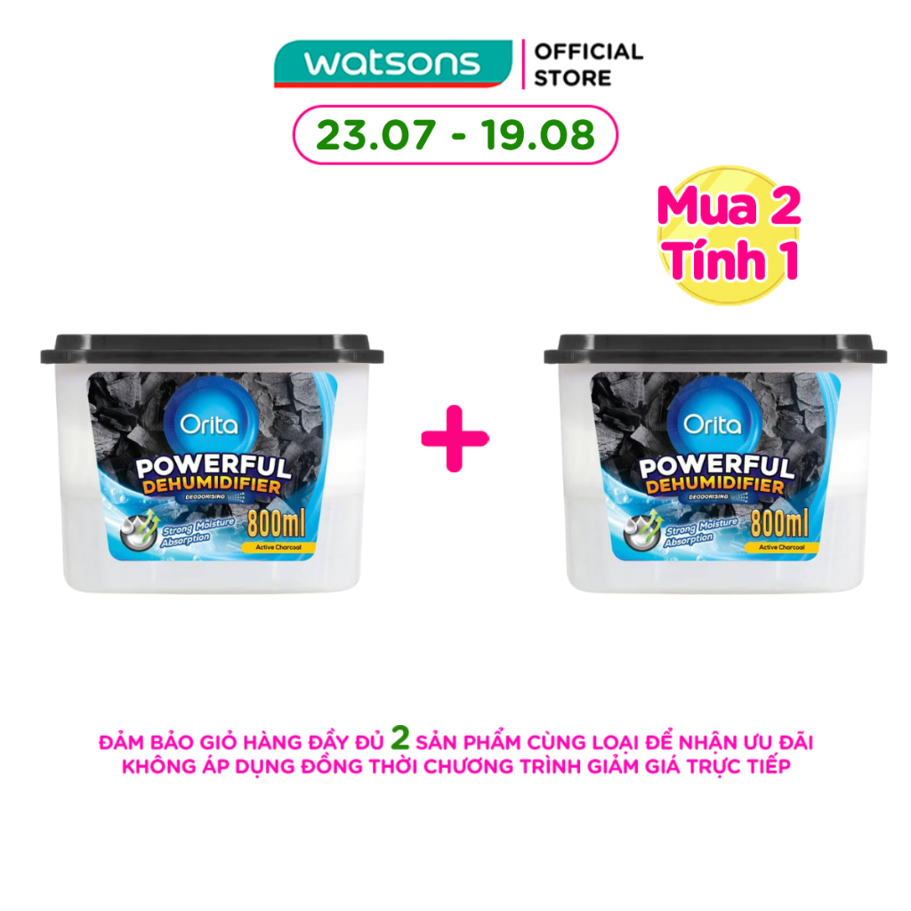Hộp Hút Ẩm Và Khử Mùi Orita Than Tre Hoạt Tính 800ml