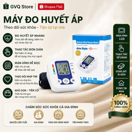 Máy Đo Huyết Áp Bắp Tay GVQ Store Điện Tử Tự Động, Dùng Tại Nhà