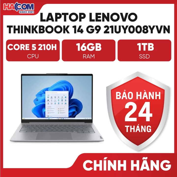 Laptop Lenovo Thinkbook 14 G9 21UY008YVN (Core 5 210H/16GB/1TB/14" WUXGA/W6/BT/Win11H) - BH 24 Tháng