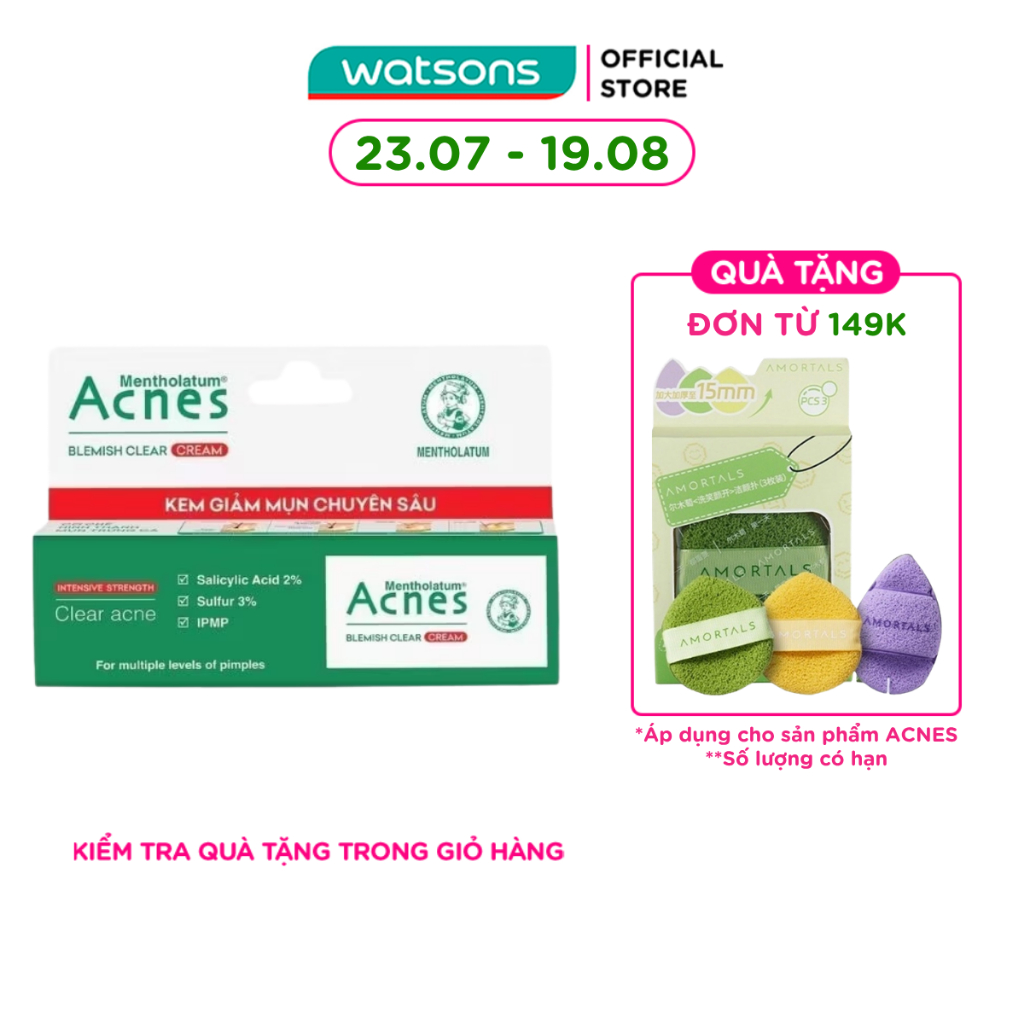 Kem Chấm Mụn Acnes Giảm Mụn Chuyên Sâu Blemish Clear Cream 10g