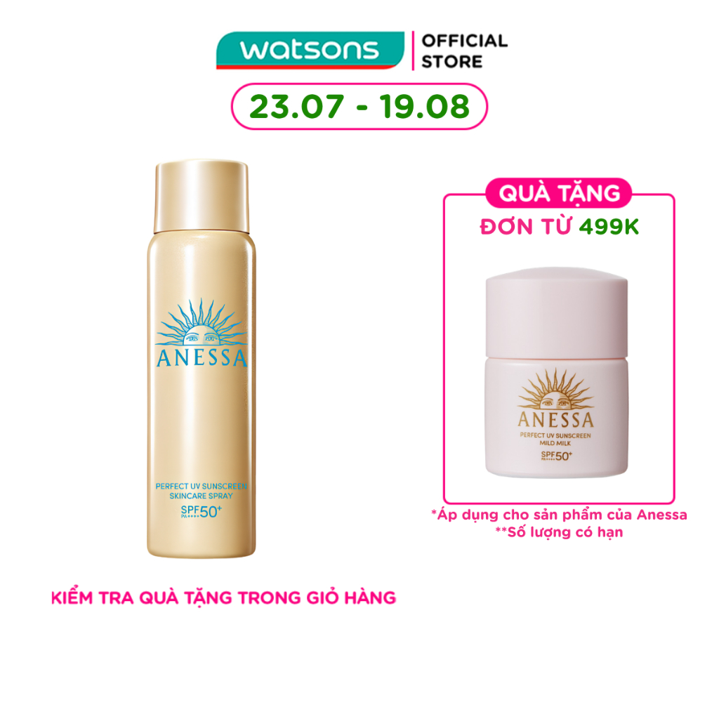 Xịt Chống Nắng Anessa Dưỡng Da Đa Năng Bảo Vệ Hoàn Hảo Perfect UV SPF50+ PA++++ 60g
