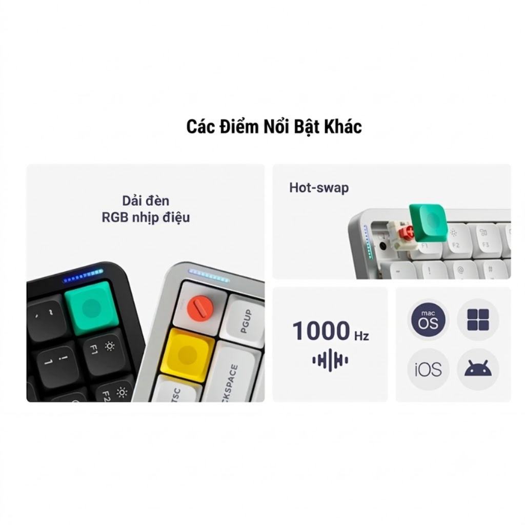 [CHÍNH HÃNG] Bàn phím cơ không dây NuPhy Air100 V3 RGB Hotswap (Nuphy Sw) - Led RGB , Kết nối 3 Mode, Pin 1000 Giờ | BigBuy360 - bigbuy360.vn
