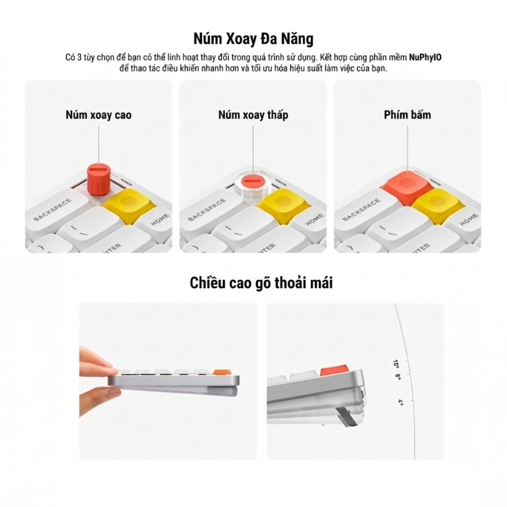 [CHÍNH HÃNG] Bàn phím cơ không dây NuPhy Air100 V3 RGB Hotswap (Nuphy Sw) - Led RGB , Kết nối 3 Mode, Pin 1000 Giờ | BigBuy360 - bigbuy360.vn