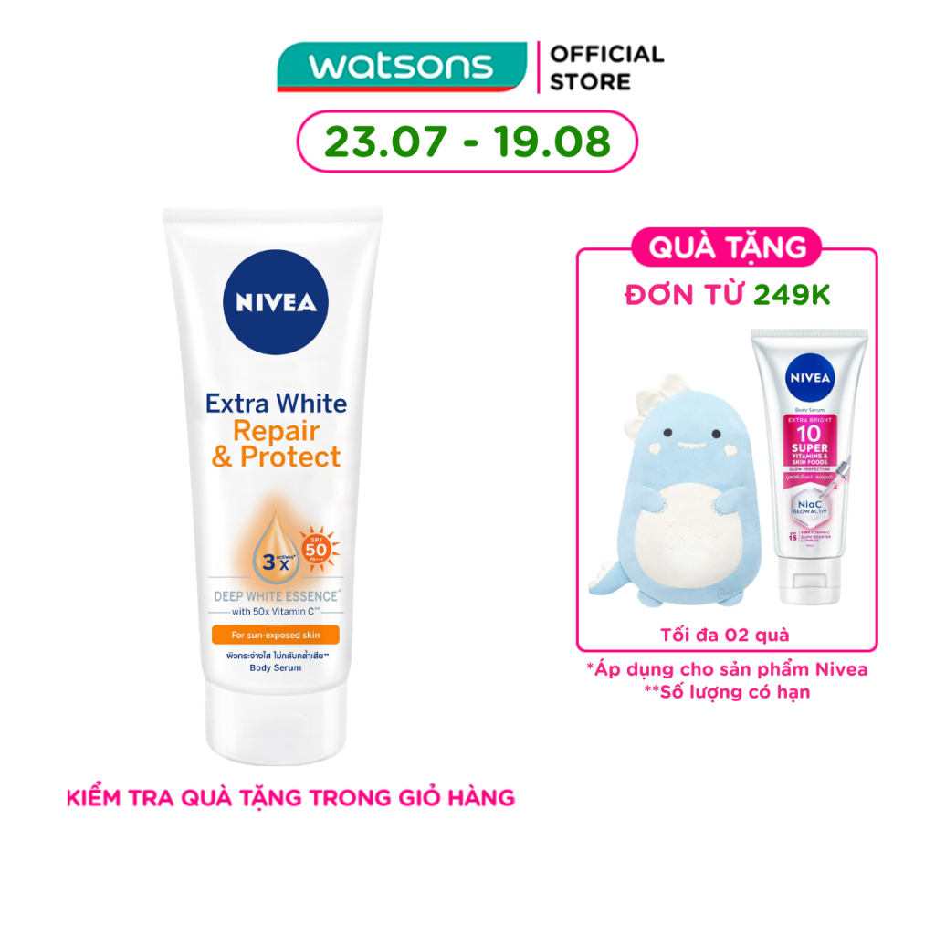 Tinh Chất Dưỡng Thể Trắng Da Phục Hồi Chống Nắng Nivea 180ml