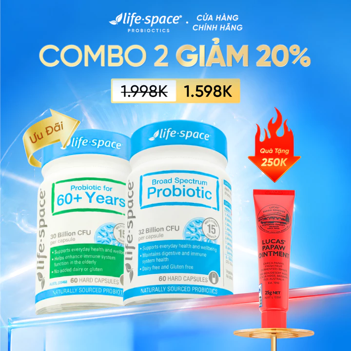 【GSX】Combo men vi sinh Adult Broad + Men Vi Sinh Cho Người Lớn Tuổi 60+ Years – Hỗ Trợ Cải Thiện Hệ Miễn Dịch Và Hệ Tiêu