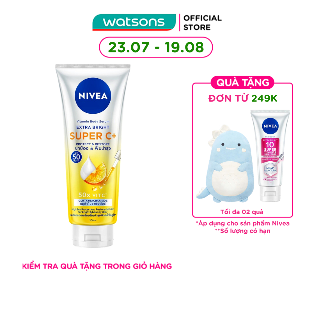 Tinh Chất Dưỡng Thể Nivea Vitamin Body Serum Extra Bright Super C+ 300ml