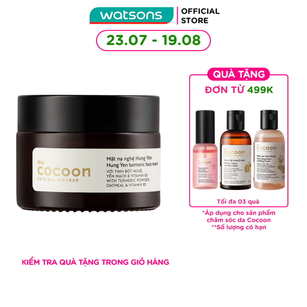 Combo Mặt Nạ Nghệ Hưng Yên Cocoon Turmeric Face Mask Giúp Da Rạng Rỡ & Mịn Màng 30ml x 2