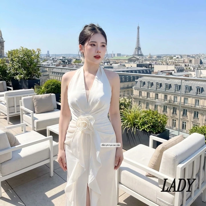 Đầm Dạ Hội Cổ Yếm Cột Dây Trẻ Trung, Váy Dạ Tiệc Cao Cấp Bigsize Trung Niên Đầm Váy Dự Tiệc Mã Dạ Hội M54