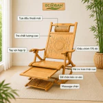 [Hot Mùa Hè] Ghế tre gấp gọn thư giãn ECOBAM, ghế thư giãn bập bênh chất liệu tre tự nhiên cho ban công, sân vườn — ảnh 3