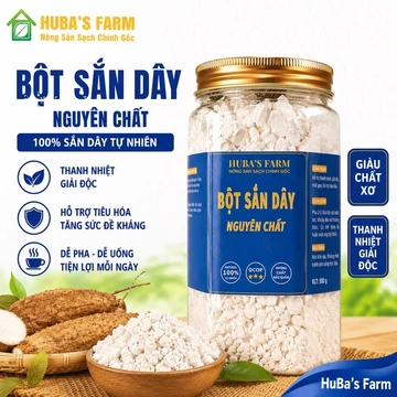 HUBA'S FARM - Bột sắn dây nguyên chất 500g, bột sắn dây giúp mát gan, giải nhiệt
