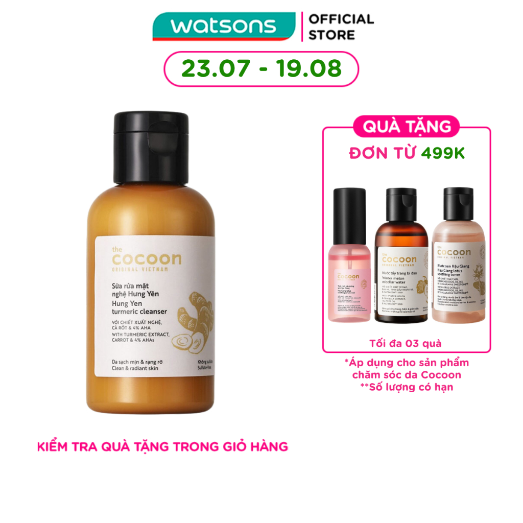 Sữa Rửa Mặt Nghệ Hưng Yên Cocoon Turmeric Cleanser 140ml