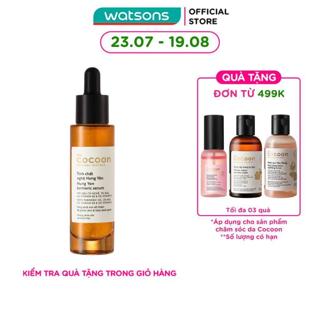 Tinh Chất Nghệ Hưng Yên Cocoon Turmeric Serum Sáng Da & Mờ Vết Thâm 30ml