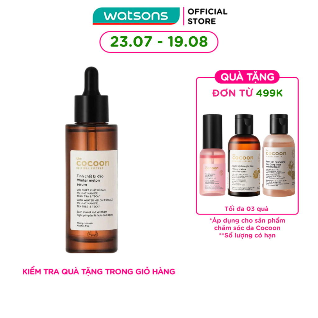 Tinh chất Bí Đao Cocoon Winter Melon Serum Sạch Mụn Và Mờ Thâm 70ml