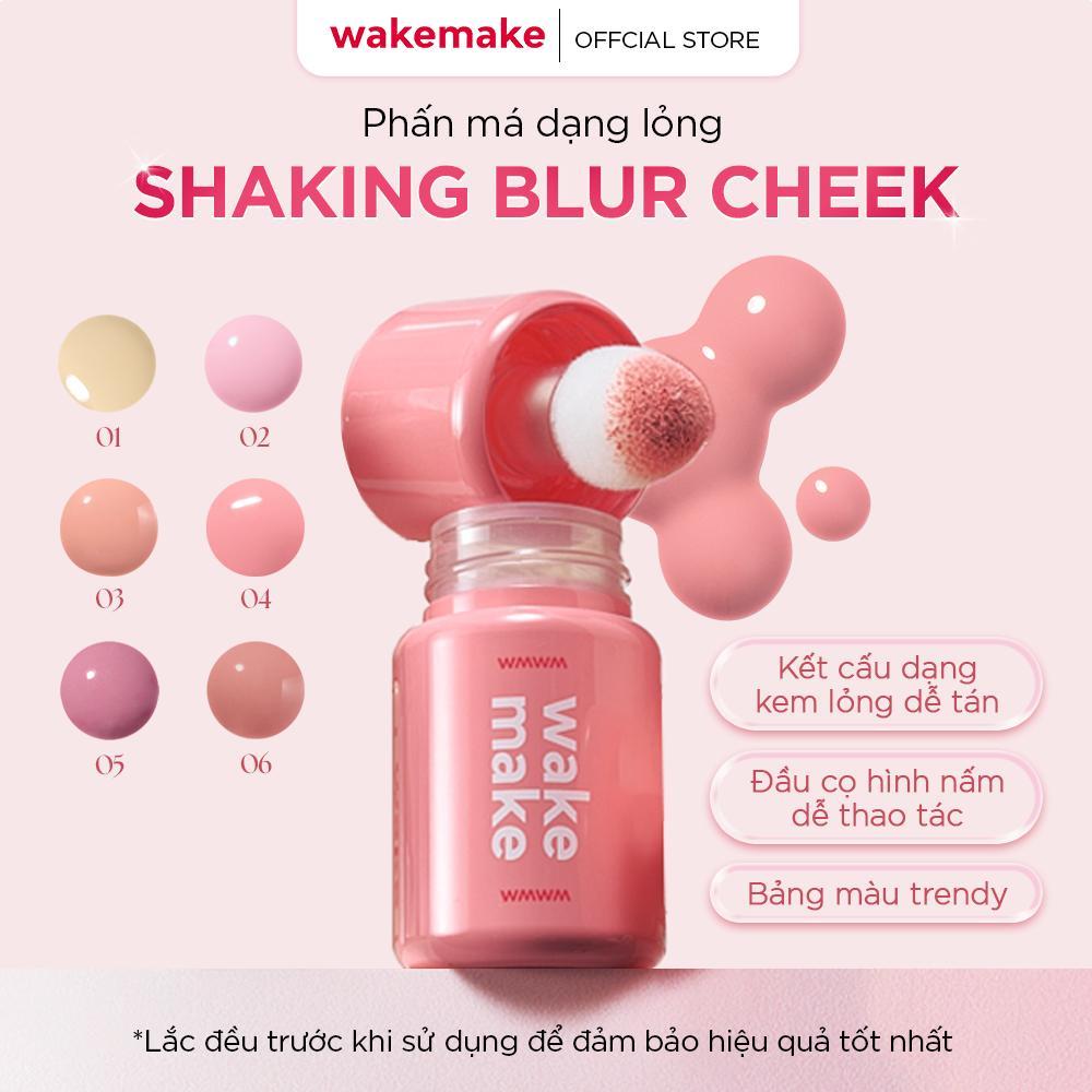 Má hồng dạng lỏng WAKEMAKE Shaking Blur Cheek 4g
