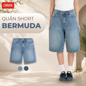 Quần short jean unisex người lớn dáng lửng phong cách trẻ trung năng động CANIFA 5BS26S001