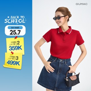[NHẬP AFFLEN GIẢM 39K] Áo Polo Nữ GUMAC Cotton TICI Áo Thun Có Cổ Tay Ngắn Thanh Lịch Công Sở Thể Thao PLE03028 - 6109