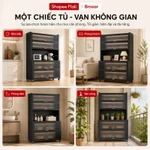 BMZAR Kệ Nhà Bếp Đa Năng Tấm bảng đục lỗ Tủ bếp có bánh xe Kệ tủ đa năng Thép cao cấp Chịu tải tối đa 500 kg — ảnh 4
