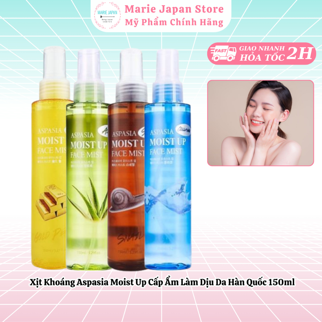 Xịt Khoáng Aspasia Moist Up Cấp Ẩm Làm Dịu Da Hàn Quốc 150ml - Marie Japan