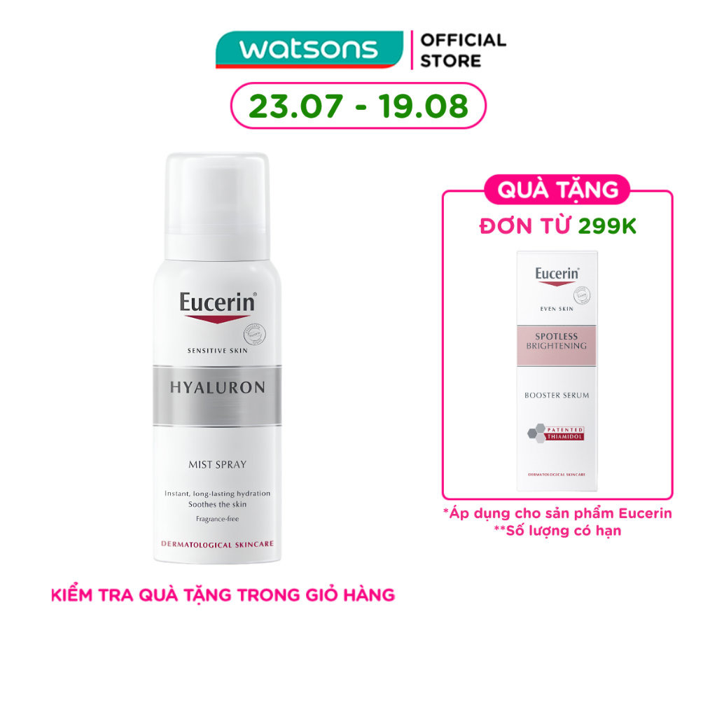Xịt Dưỡng Ẩm Eucerin Làm Giảm Nếp Nhăn Hyaluron Mist Spray 50ml