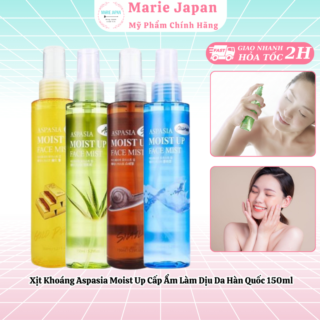 Xịt Khoáng Aspasia Moist Up Cấp Ẩm Làm Dịu Da Hàn Quốc 150ml