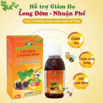 {CHÍNH HÃNG} SIRO HO CAO LÁ THƯỜNG XUÂN TỎI ĐEN MẬT ONG CHANH ĐÀO Letco - DATE MỚI ( Lọ 125ml)