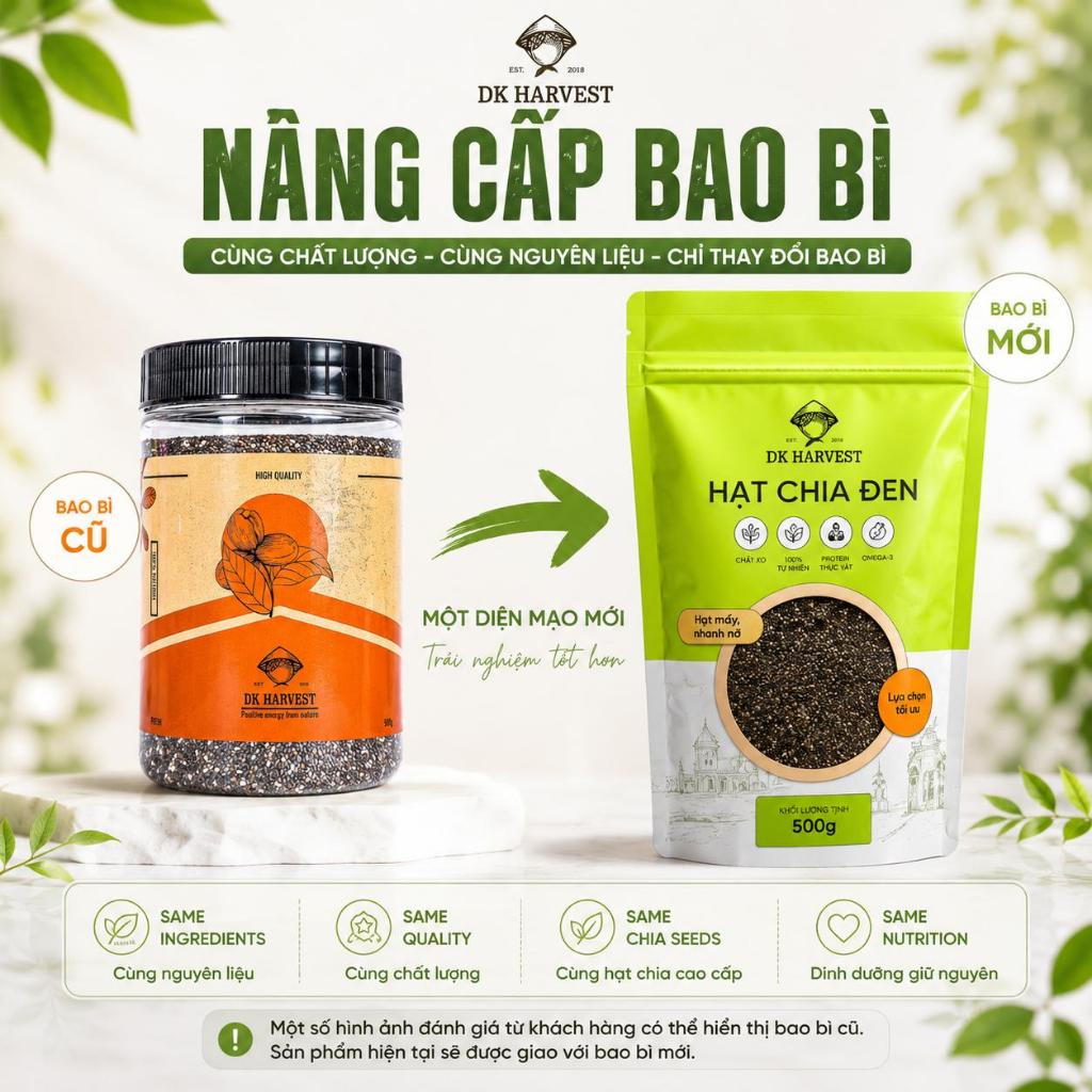 Hạt Chia DK Harvest Túi 500g – Nhập Khẩu Chính Ngạch | Giàu Omega-3 Hỗ Trợ Giảm Cân Ăn Kiêng Healthy Độ Tinh Khiết Cao