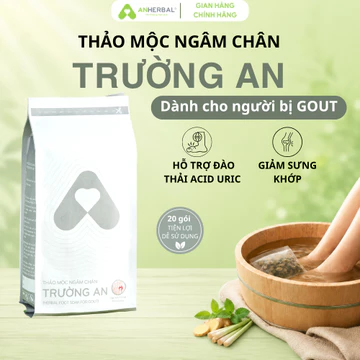 Thảo mộc ngâm chân ANHERBAL Trường An 20 gói - Thảo dược ngâm chân hỗ trợ giảm triệu chứng gout, nhức mỏi, thư giãn