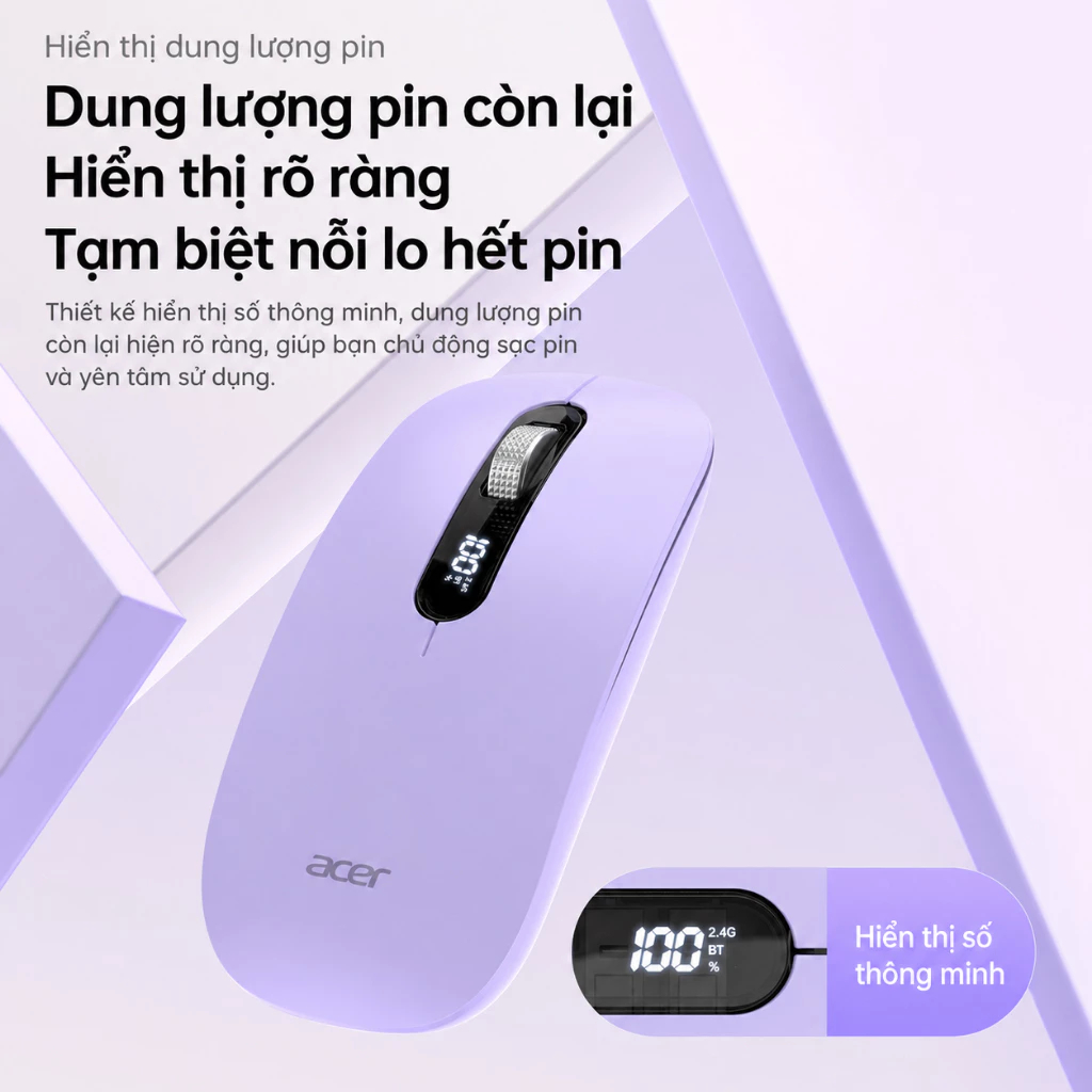Bộ Bàn Phím Chuột Không Dây Acer OKR 215 | 2.4GHz & Bluetooth Cho Laptop PC Mac, iPad & ĐT | BigBuy360 - bigbuy360.vn