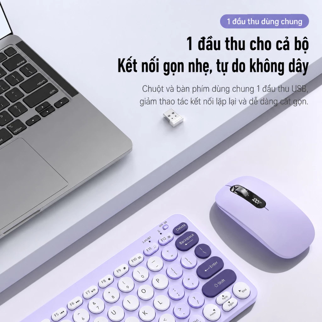 Bộ Bàn Phím Chuột Không Dây Acer OKR 215 | 2.4GHz & Bluetooth Cho Laptop PC Mac, iPad & ĐT | BigBuy360 - bigbuy360.vn