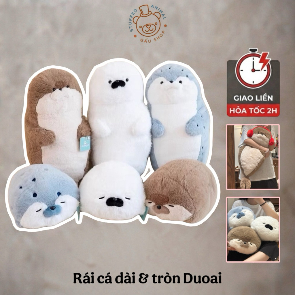 [Chính hãng Duoai] Gấu bông Rái cá – thú nhồi bông lông mịn cao cấp – size 40cm 70cm – quà tặng gối ôm dễ thương