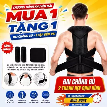 Đai Chống Gù Lưng Jing.Ba Thế Hệ Mới Nam & Nữ - Chống Gù Hiệu Qủa, Thẳng Lưng, Chống Đau Mỏi Lưng