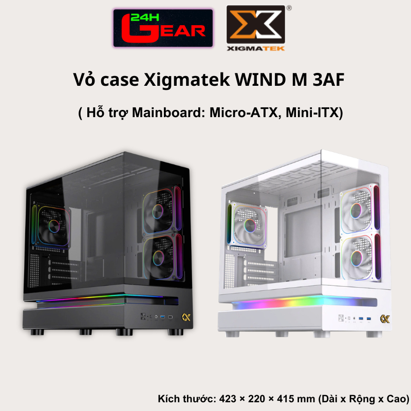 Vỏ máy tính Case XIGMATEK WIND M 3AF Đen / Trắng (hỗ trợ main:Micro-ATX, Mini-ITX) | BigBuy360 - bigbuy360.vn