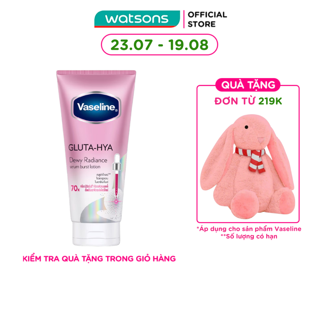 Serum Dưỡng Thể Vaseline Healthy Bright Gluta Hya Burst Lotion Dewy Radiance 300ml