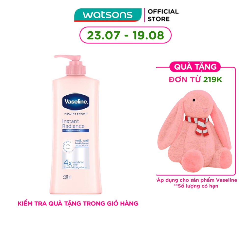 Sữa Dưỡng Thể Vaseline Healthy White Instant Fair Trắng Da 320ml
