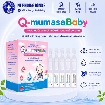 [Chính Hãng] Nước muối sinh lý vô khuẩn Q-mumasa Baby, nước muối nhỏ mắt, mũi cho bé 1ml