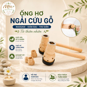 Ống Hơ Ngải Cứu Gỗ Diện Chẩn Cao Cấp - Hộp Xông Ngải Cứu Cầm Tay, Dụng Cụ Hơ Ngải Thư Giãn Cơ Thể