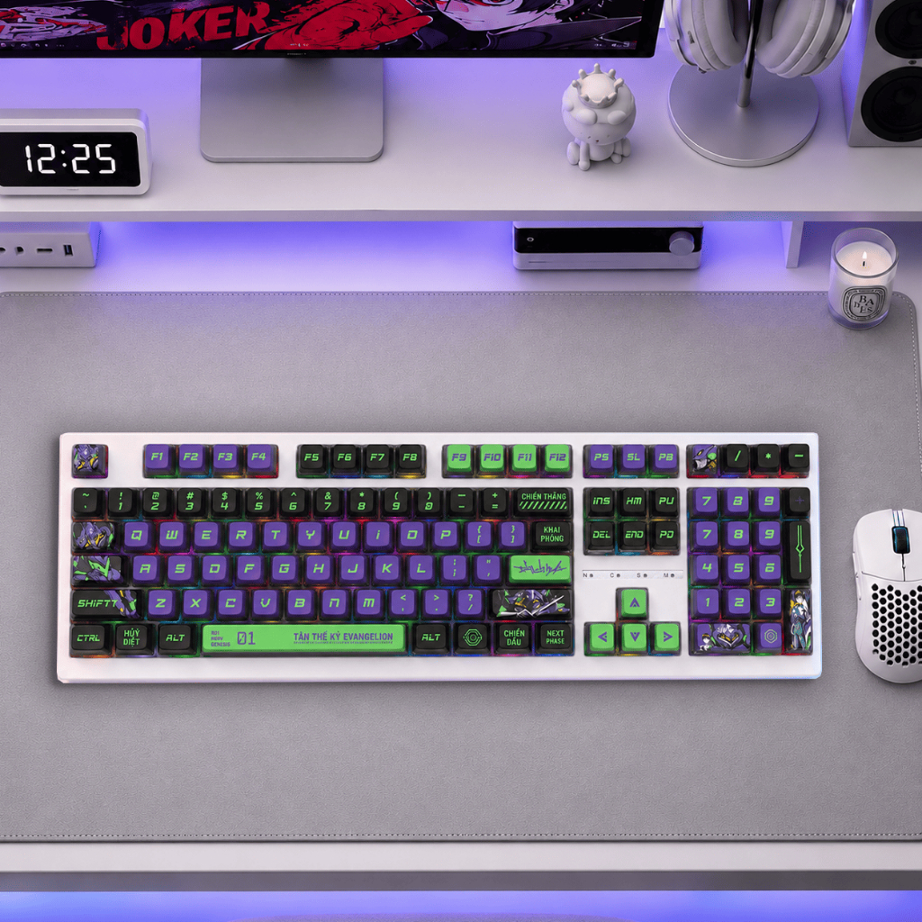 Bàn Phím Cơ Gaming LEAVEN K108 Fullsize 108 Phím LED RGB, Switch Silent Gõ Êm,Keycap Xuyên Led Chủ Đề Khác Nhau | BigBuy360 - bigbuy360.vn