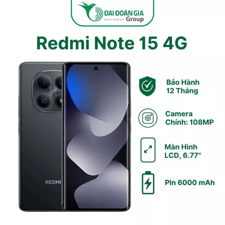 Diện Thoại Xiaomi Redmi Note 15 4G - Hàng Chính Hãng, Bảo Hành 12 Tháng Toàn Quốc